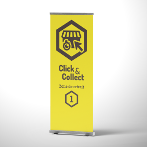 Totem rollup Clic et collecte